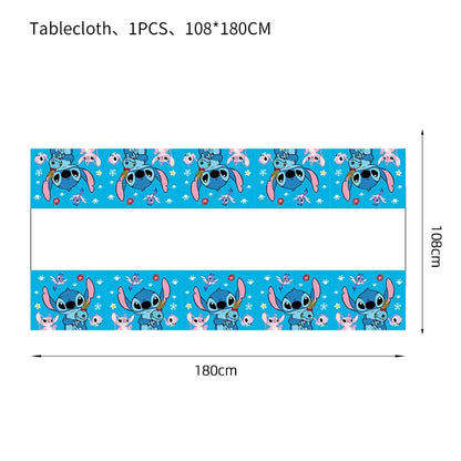 Disney Stich Geburtstag Dekorationen Einweg Geschirr Teller Serviette Stroh Tischdecke Folie Ballon Party Liefert Kinder Geschenke
