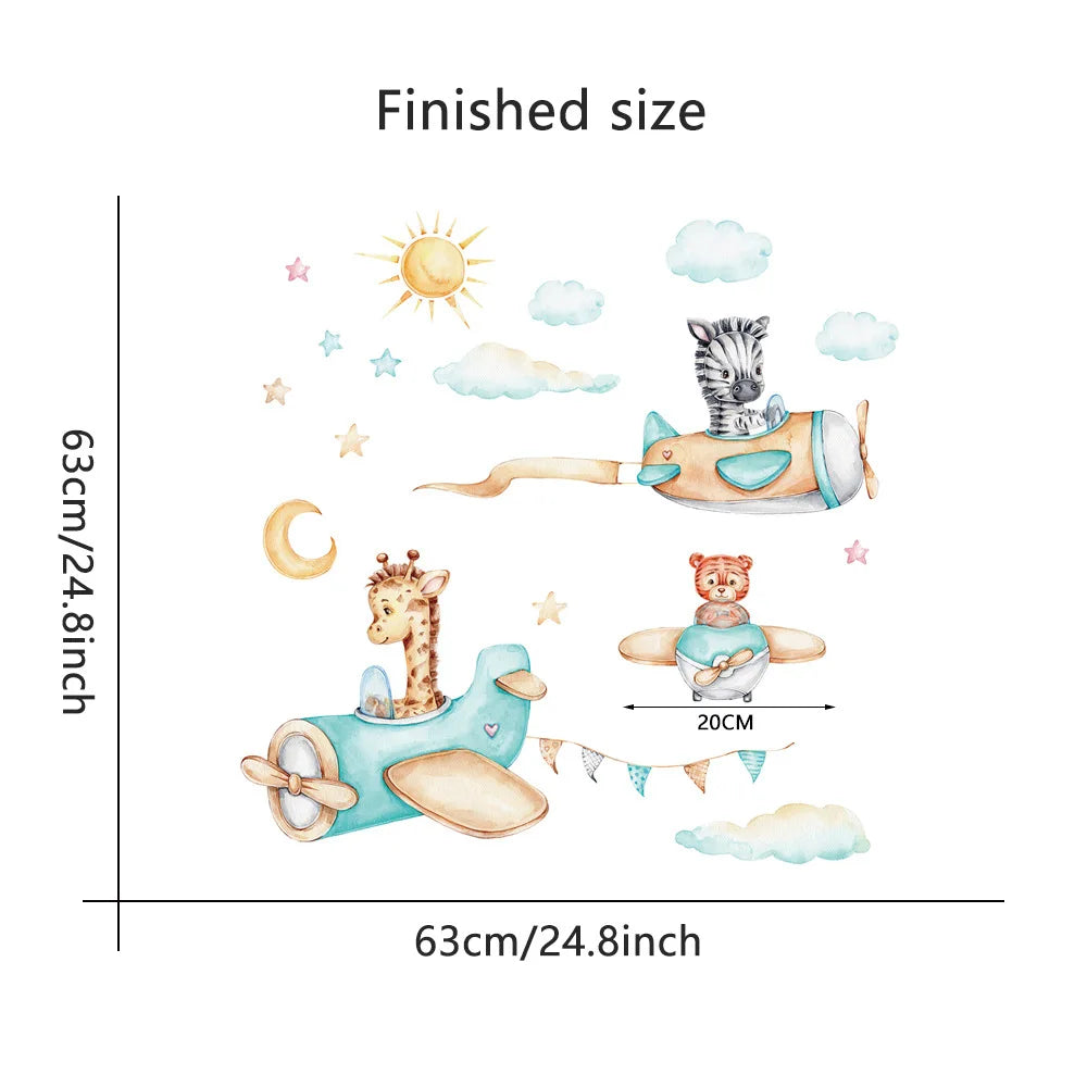Cute Bear Moon Star Wall Stickers for Kids Rooms Girls Boys Baby Room Decoration Kawaii Cartoon Animal Nursery Wallpaper Vinyl.