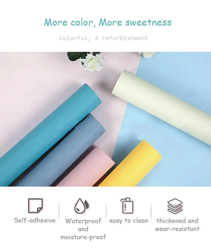 Macaron-Tapete, selbstklebende Aufkleber für Schlafzimmer, Schlafsaal, Renovierung, wasserdichte und schimmelresistente Hintergrund-Wandaufkleber