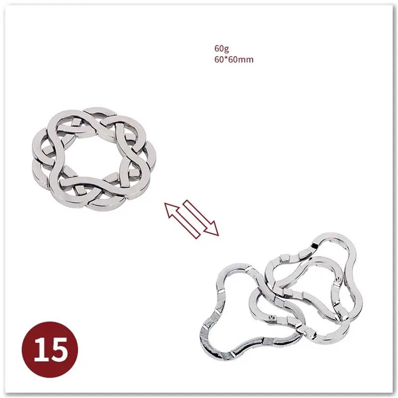 Classic IQ Metal Brain Magic Baffling Puzzles Game Toys for Children Adults Funny Gifts.