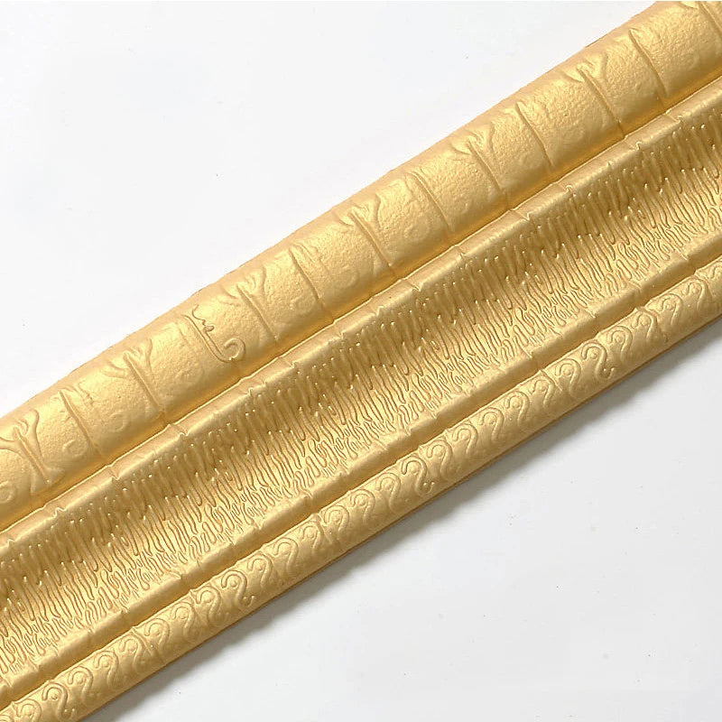 Decorative waterproof and mildew proof 2.3m skirting board 3D pattern self-adhesive wallpaper living room wall sticker