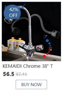 KEMAIDI Commercial Kitchen Faucet with Pull Down Sprayer Industrial Pre Rinse Spring Faucets Mixer for Kitchen Multi-Functional