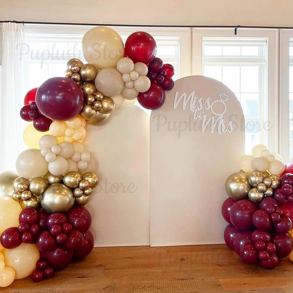 100 Stück dunkelburgunderrote Latexballons-Set, 5/10/12/18 Zoll dunkle weinrote Luftballons für Geburtstag, Weihnachten, Hochzeit, Party-Dekoration.