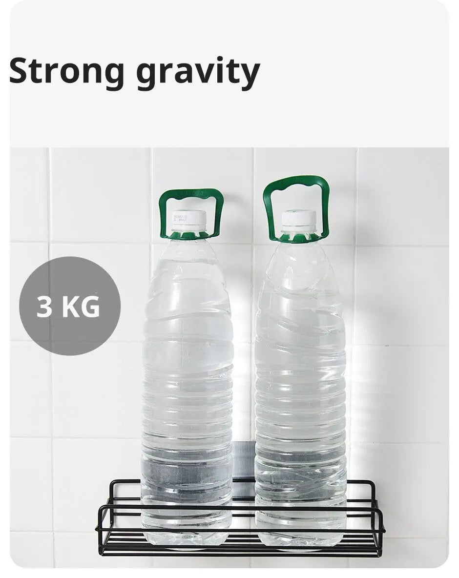 Badezimmer-Metallregale ohne Bohren, Badezimmer-Organizer, Reinigungsmittel, Organizer, Küchenbedarf, Aufbewahrung, Badezimmer-Zubehör