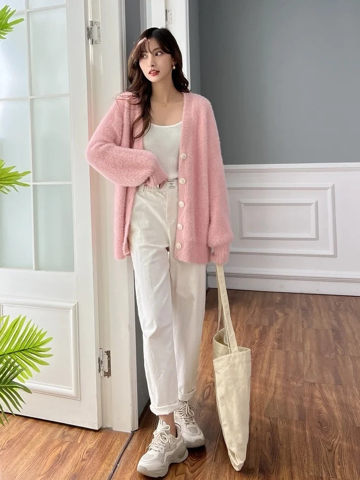 Winterkleidung für Damen, Strickjacke, koreanische Mode, Herbst 2022, modische Damenbekleidung, Neuankömmlinge, Vintage-Strickwaren, Langarm-Top