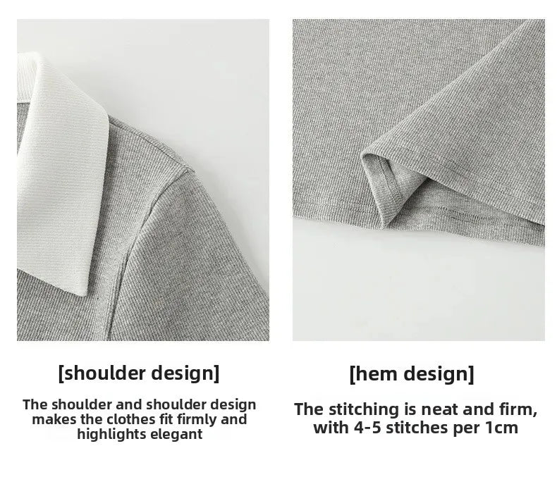 Chic Short Sleeve Polo Neck T-Shirt Women's Summer New Design Sensation Gexuan Fashionable Flip Collar Shoulder Length.
