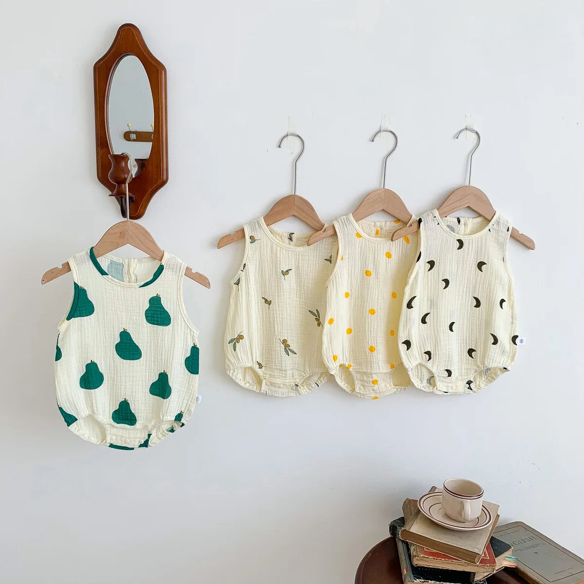 2023 neue Im Sommer Infant Neugeborene Baby Mädchen Jungen Falten Tuch Baumwolle Outfits Kinder Casual Overalls Kleinkind Bodys.