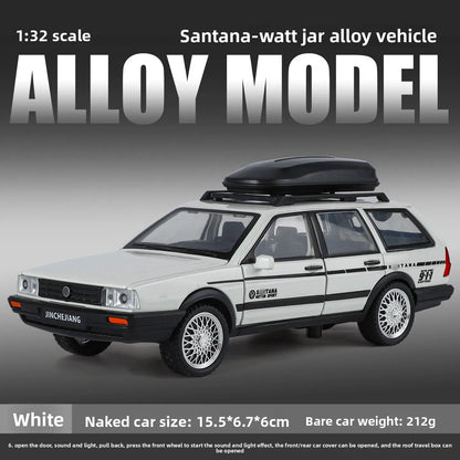 Diecast 1:32 VW SANTANA Wagon Alloy Car Model with Sound Light Children Boy Birthday Gift Toy Vehicles Miniature Voiture