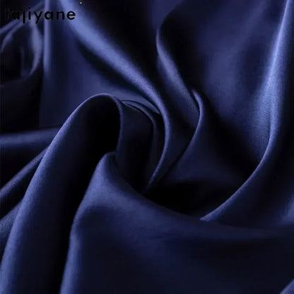 Tajiyane Damen-Langarmshirt aus 93 % Maulbeerseide, 7 % Elasthan, 19 Momme, Satin-Seidenknöpfe, Oberteil, Bluse, Büroarbeit, Chemise Femme