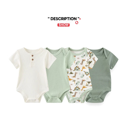 Kiddiezoom 4 Teile/los Unisex Baby Junge Mädchen Bodys Kurzarm Infant Onesies Erste Weihnachten Baby Kleidung