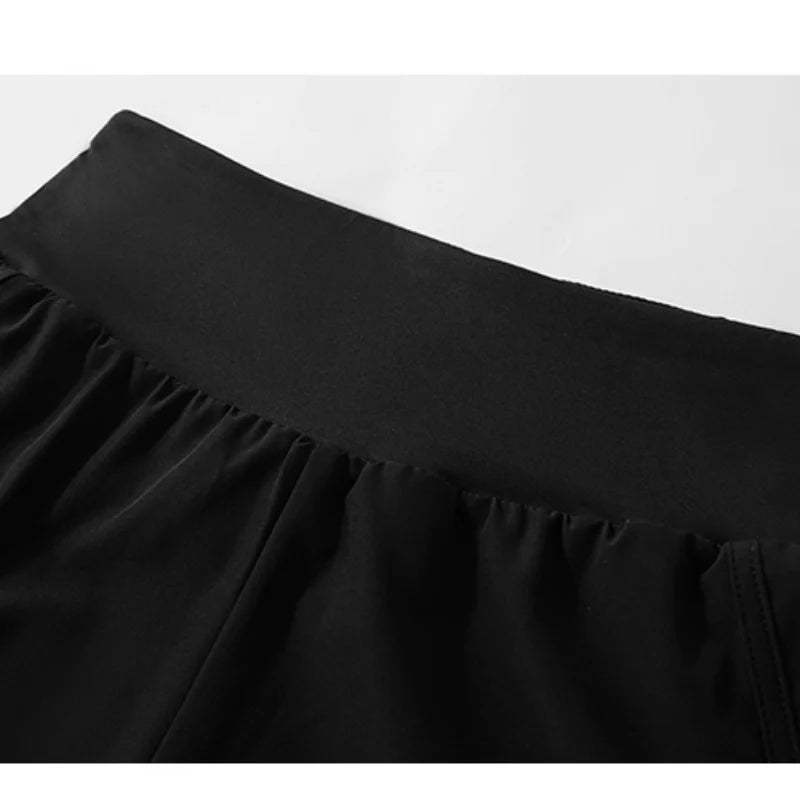 PHIGEER Women 2 in 1 Yoga Capri Pants Summer Lightweight Workout Tights With Pockets High Waist Running Gym Legging Activewears.