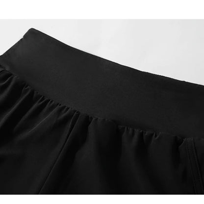 PHIGEER Women 2 in 1 Yoga Capri Pants Summer Lightweight Workout Tights With Pockets High Waist Running Gym Legging Activewears.