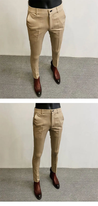 Men Suit Pants Dress Pantalone Hombre Stretch Slim Formal Trousers Calça Masculina Solid Color Casual Pants Fashion Men Clothing