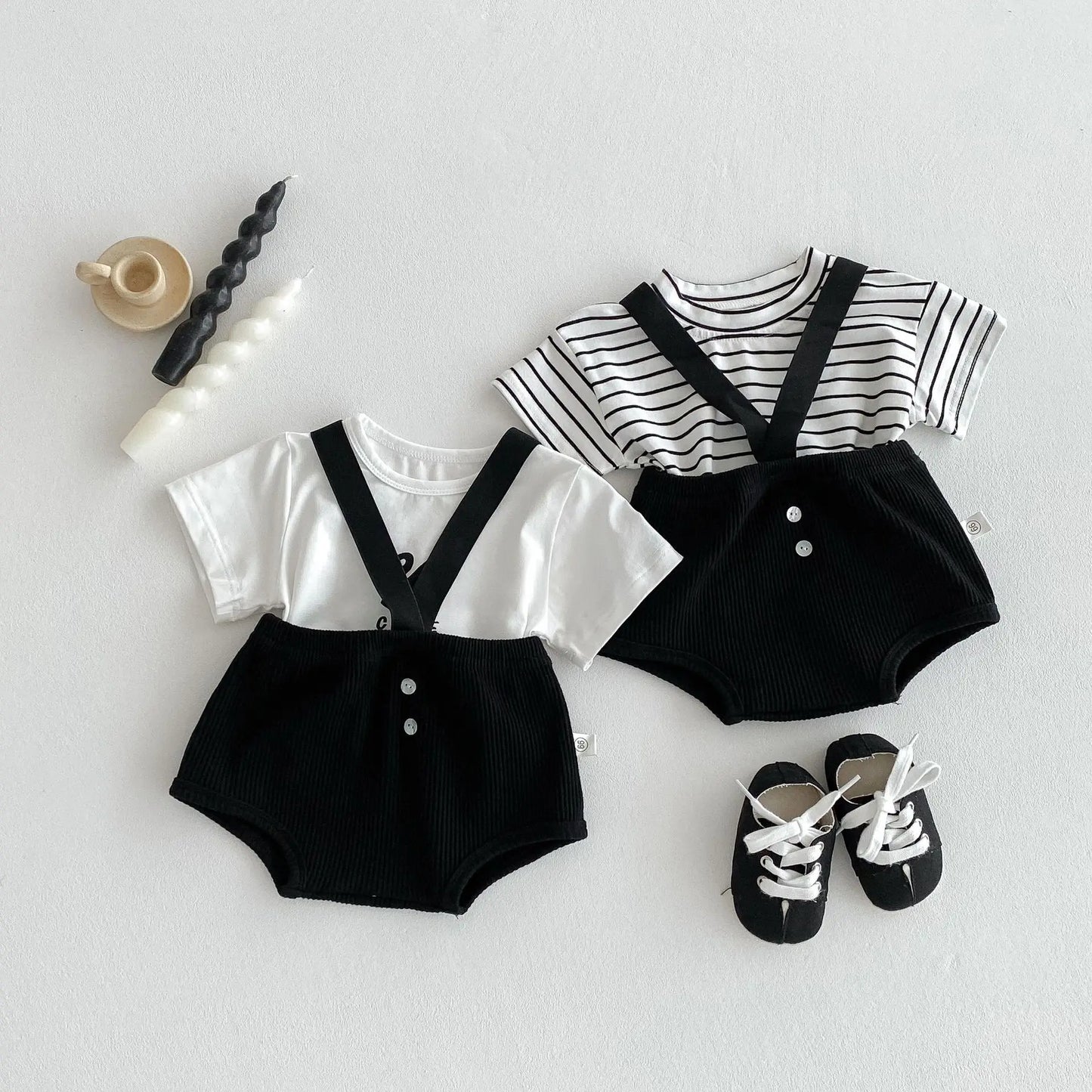 Baby Kleidung Sommer Neugeborenen Baby Jungen Mädchen Body Einfarbig Overalls Oder Infant Casual Gestreiften Brief Kurzarm T Shirts.