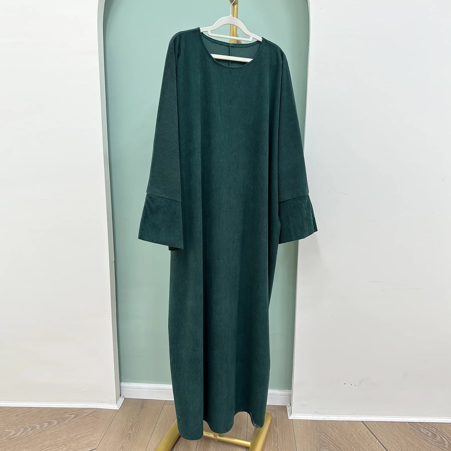 Warm Winter Abayas Muslim Women Corduroy Abaya 2023 New Modest Dress Thicked Solid Color Long Robe Female Islam Clothing.