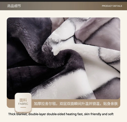 Double-layer Thick Plush Blanket Warm Skin Friendly in Winter Quilt Multiple Non Shedding Prints High Quality Bedding Article