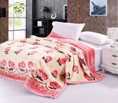 Super Soft Warm Fluffy Weighted Blanket Double Layer Raschel Mink Blanket For Double Bed Winter Bedspread Thick Blanket.