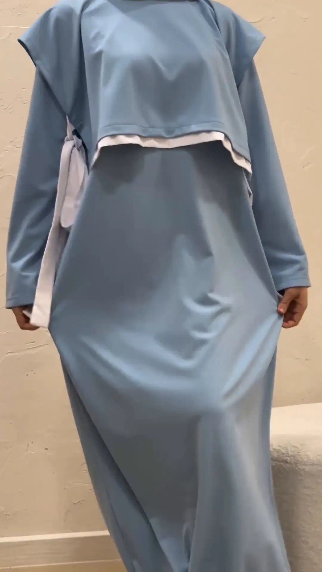 Women Eid Muslim Sets Musulman Ensemble Dubai Arab Vest Kaftan Islam Abayas Ankle Length Long Robe Solid Two Pieces Modest.