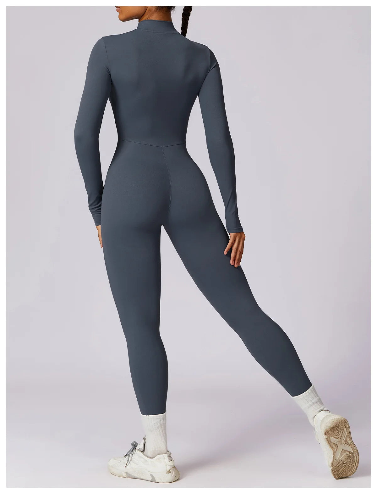 Zipper Long Sleeve Jumpsuit Gym Sportswear Women Yoga Boilersuit Women Sports Jumpsuit Fitness Rompers Stretch Workout Bodysuits.
