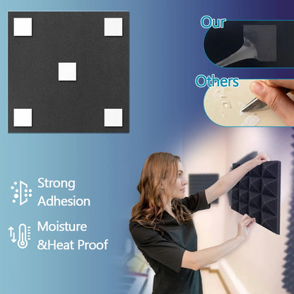 Sound Absorbing Wall Panel 6/12/24Pcs Acoustic Foam Self Adhesives Decor Studio Echo Canceling Treatment For Game Room Cinema