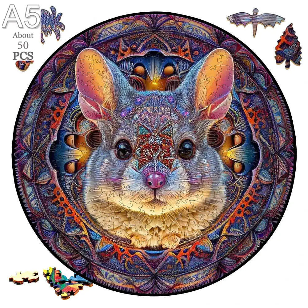 Giraffe Wooden Animal Puzzle Medium Difficulty Wood Jigsaws for Kids Adults Dragonfly Jigsaw Interesting Intelligent Toys