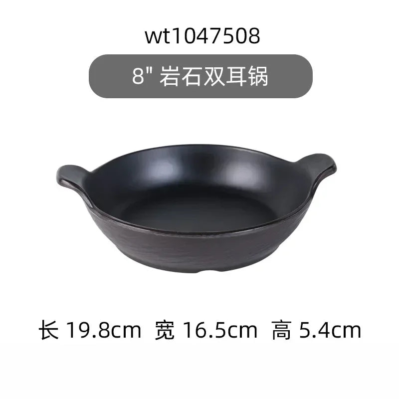 Hotpot Restaurant Melamine Tableware Black Frosted Dinner Plate Japanese Sushi Plates Not Easily Broken Snack Fruit Dishes.