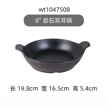 Hotpot Restaurant Melamine Tableware Black Frosted Dinner Plate Japanese Sushi Plates Not Easily Broken Snack Fruit Dishes.