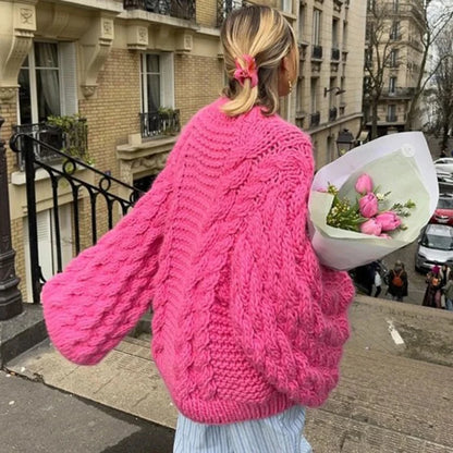 Oversize Stricken Pullover Frauen Casual Faul Rundhals Knick Solide Pullover Weibliche Herbst Winter Lose Ärmeln Strickwaren Dame