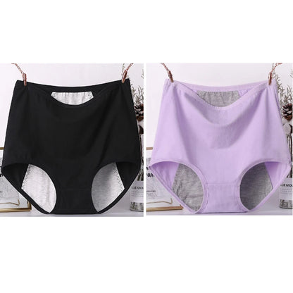 2pcs Girl Menstrual Panties Women's Physiological Briefs Ladies Period Leak Proof Panty High Waist Cotton Underwear