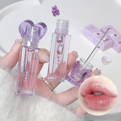 Plumping Jelly Lip Gloss Lasting Moisturizing Transparent Lip Oil Water Light Mirror Peach Lipstick Women Lips Makeup Cosmetics.