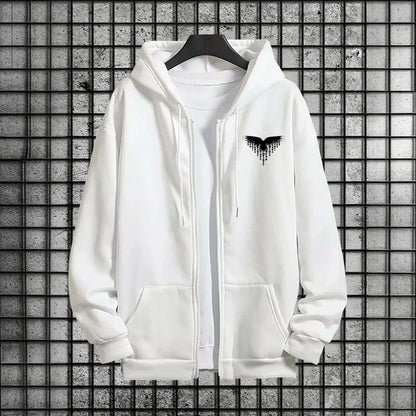 Ancient Viking Raven Print Hoodie Sweatpants Autumn Winter Daily Casual Sporty Jogger Set Urban Fashion Men's Zipper Tracksuit.