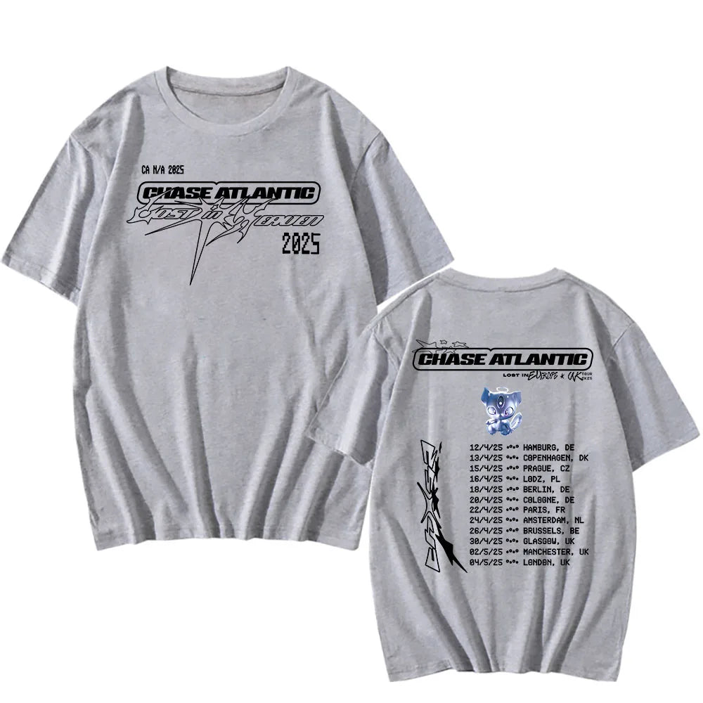 Band CHASE ATLANTIC Tour 2025 T-shirt Summer Cotton Short Sleeve Male Tshirts Graphic T Shirts Men Women Clothing Graphic Print.