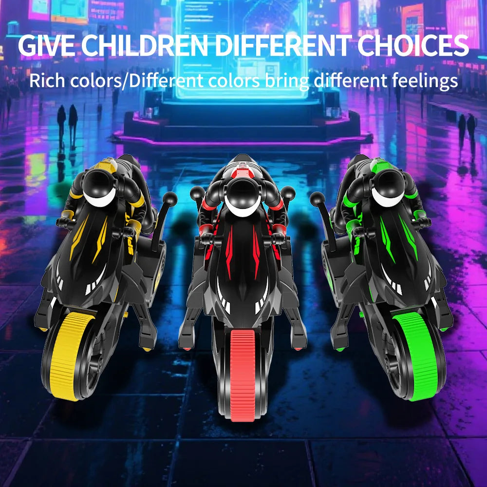 New Stunt Motorcycle 360 ° Rotation Remote Control Car High-Speed Drift Rc Racing Boy Toy Car Model Christmas Halloween Gift.