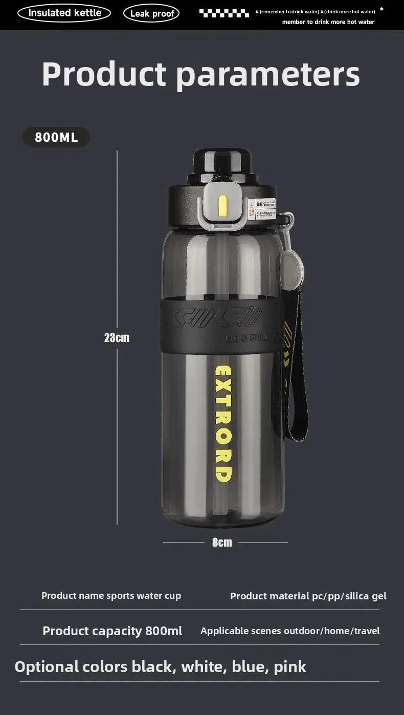 Large Capacity Plastic Straw Cup Simple Design Portable Sports Fitness Water Bottle for Students Outdoor Use Dedicated Personal.