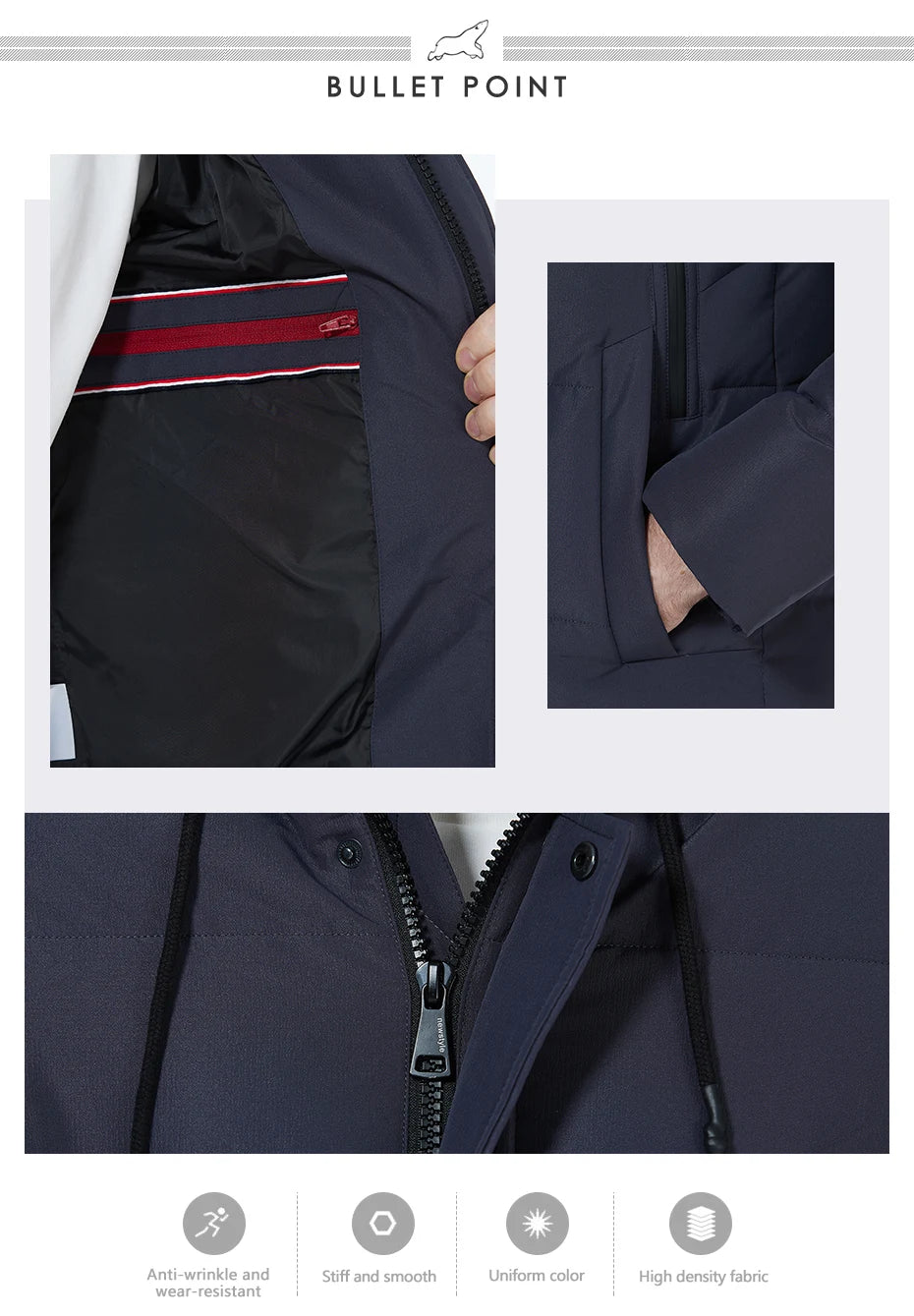 ICEbear 2023 winter jackets for men casual cotton coat mid-length Puffer parkas MWD3061D.