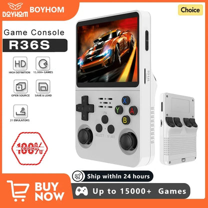 Open Source R36S Retro Handheld Video Game Console Linux System 3.5 Inch IPS Screen Portable Pocket Video Player 64GB 128G Games.