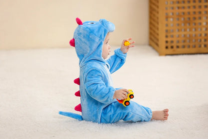 MICHLEY Winter Baby Strampler Mit Kapuze Flanell Cosplay Kleinkind Infant Kleidung Insgesamt Bodys Overall Kostüm Für Kinder Mädchen Junge