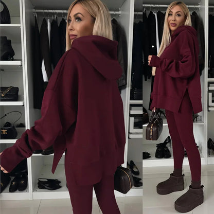 Women 2 Piece Set Hoddies Tracksuit Hooded Top & Pants Set Sweatshirts Suit Trouser Outfits Spring Jogging Sport Y2k Streetwear