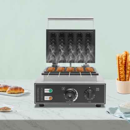 Five Compartments Waffle Stick Maker 1550W Home Corn Dog Waffle Maker with Indicator Lights Hot Dog Waffle Machine.