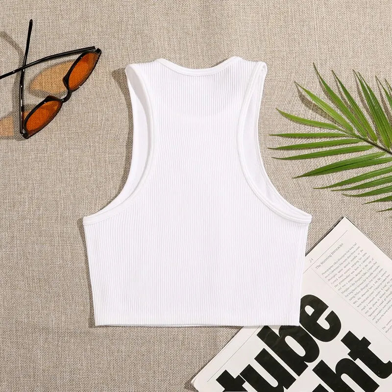 Yoga Weste Frauen Gym Sport Schwarz Weiß Crop Tops Nahtlose Streetwear Rippe Stricken Workout Atmungsaktive Tank Top Weibliche Ohne Pads.