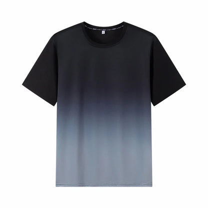 Men's Gradient T-shirt Plus Size 7XL 110-175KG Loose Short Sleeve Tees Men Fashion Round Collar Leisure Oversized Tops.
