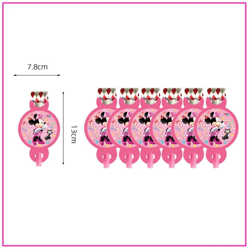 Disney Minnie Mouse Birthday Party Decoration Pink Minnie Paper Cups Plates Napkin Tablecloth Tableware Balloosn Baby Shower Kid