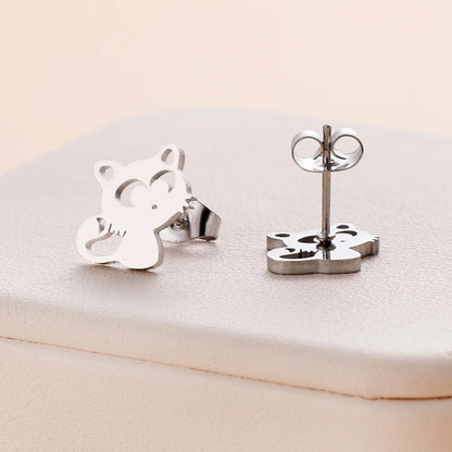 Stainless Steel Halloween Ghost Cat Stud Earrings For Women Girls Gold Color Waterproof Fashion Ear Party Jewelry Gift Wholesale