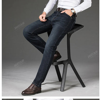 Baumwolle Herren Jeans Denim Hosen Marke Klassische Kleidung Overalls Gerade Hosen für Männer Schwarz Oversize Große Größe 35 40 42 44 46.