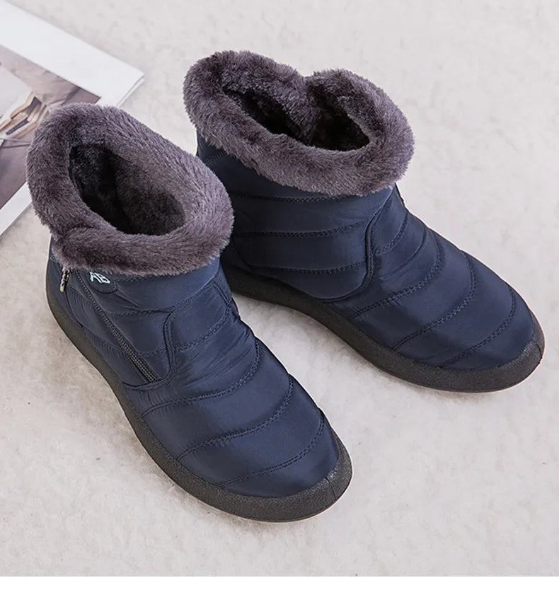Women's Boots Women's Ankle Boots With Fur Winter Shoes Women Low Heels Winter Boots Snow Waterproof Botas Mujer Winter Footwear.