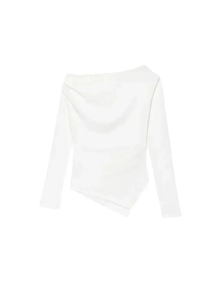 Asymmetric Short Top Woman Long SleevesTops Women Elastic Corset Top Female Streetwear Casual T-shirts Tops.
