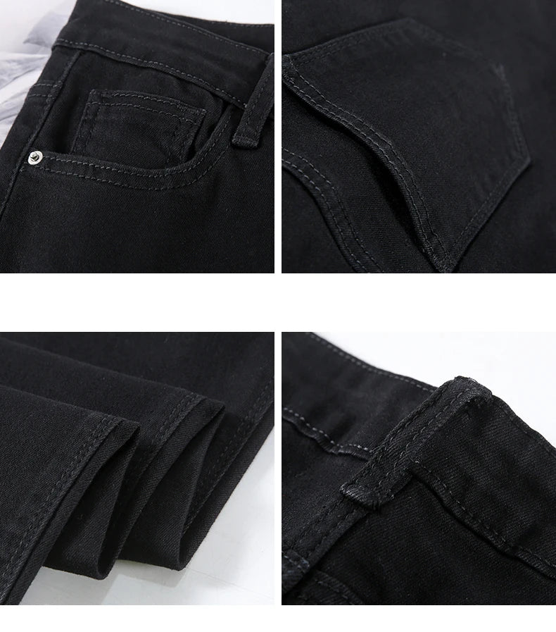 2024 New Sexy Skinny Jeans Women Hip Lift Stretch Pencil Denim Pants Casual Soft Slim Female Trousers Black Gray Blue.