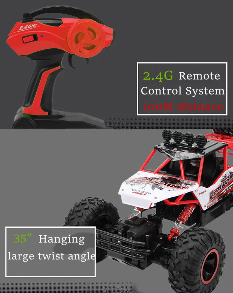 4WD RC Car 1:12 / 1:16 Off-Road All Terrains Remote Control Cars Radio Control Buggy Truck Racing Drift with Led Light Toys Gift.