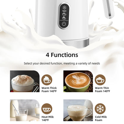 BioloMix,4 in 1 Automatic Hot and Cold Milk Frother Warmer for Latte, Foam Maker, Hot Chocolates, Cappuccino.