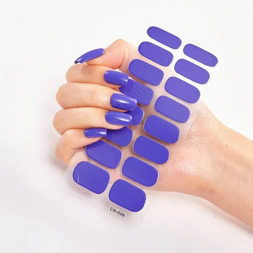 Glitter Gradient Full Cover Nail Art Stickers Fashion Silver Purple Nail Polish Strips DIY Waterproof Nail Foil Sticker Manicur